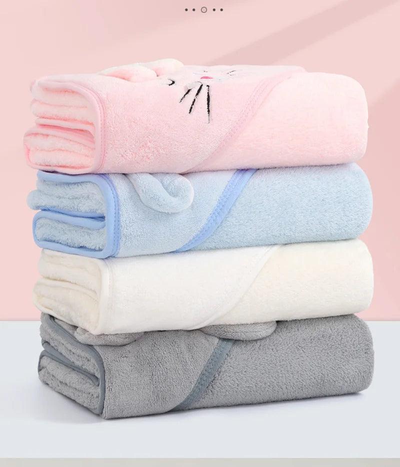 Cartoon Animal Baby Bath Towels Soft Newborn Hooded Towel Blanket Toddler Bathrobe Warm Sleeping Swaddle Wrap for Boys Girls - E-line.com