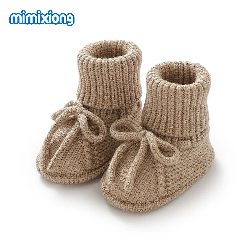 Baby First Walkers Breathable Anti-slip Knitted Newborn Infant Boys Girls Solid Booties Prewalkers 0-18m Toddler Unisex Footwear