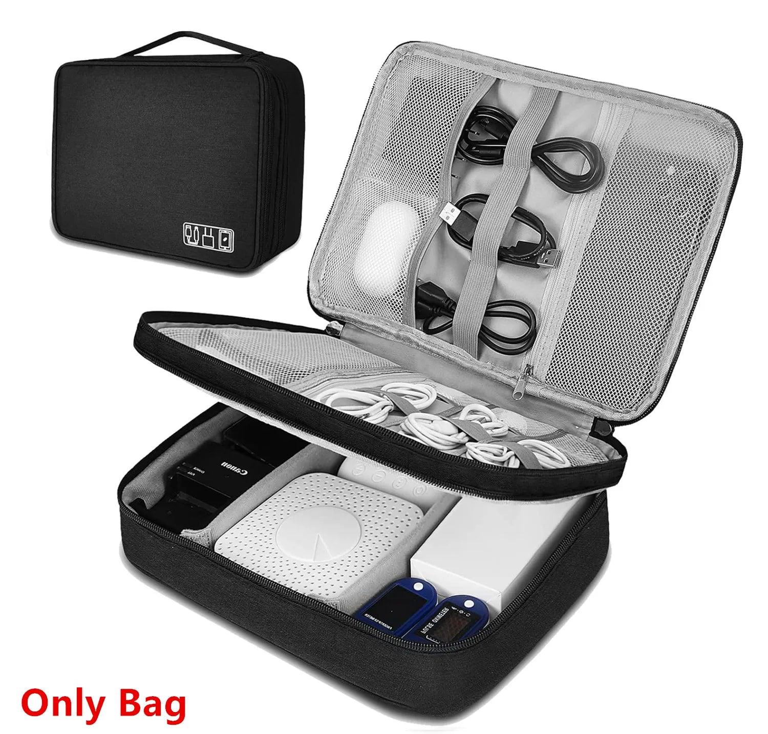 Cable Storage Bag Waterproof Digital Electronic Organizer Portable USB Data Line Charger Plug Storage Bag Travel Cable Organizer - E-line.com