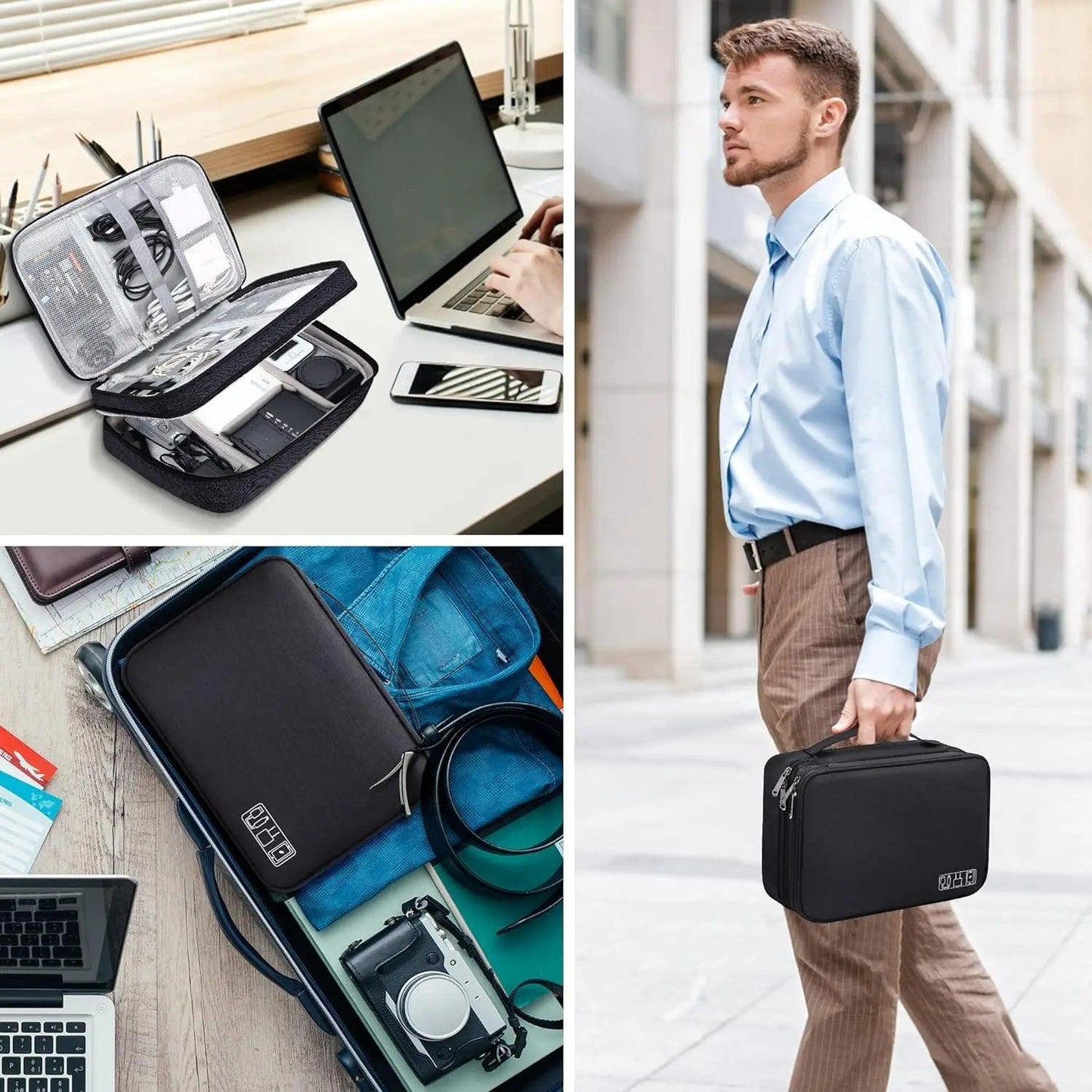 Cable Storage Bag Waterproof Digital Electronic Organizer Portable USB Data Line Charger Plug Storage Bag Travel Cable Organizer - E-line.com