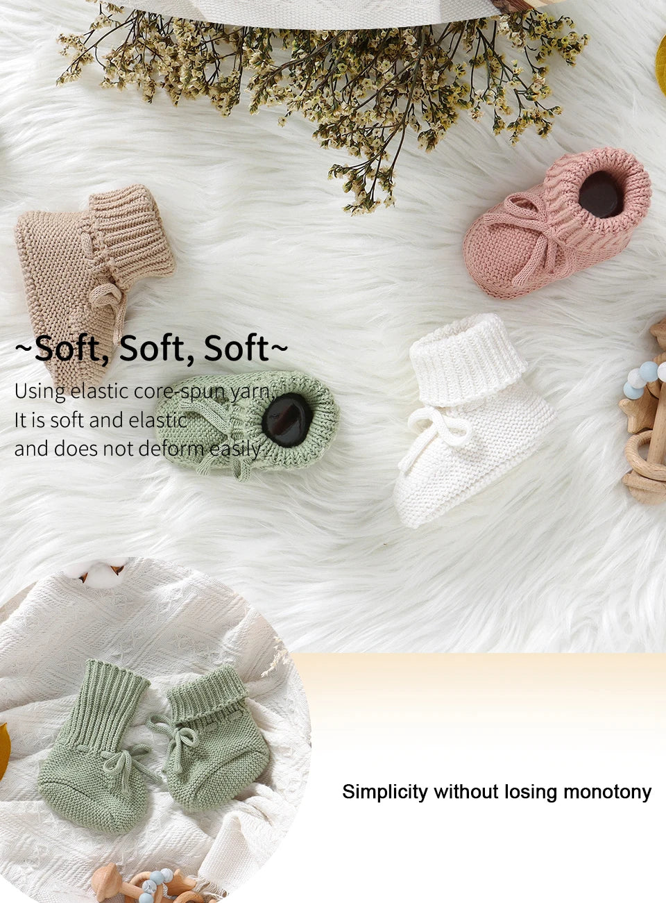 Baby First Walkers Breathable Anti-slip Knitted Newborn Infant Boys Girls Solid Booties Prewalkers 0-18m Toddler Unisex Footwear