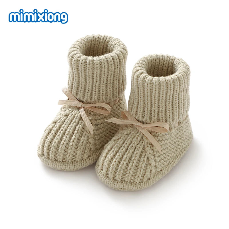 Baby First Walkers Breathable Anti-slip Knitted Newborn Infant Boys Girls Solid Booties Prewalkers 0-18m Toddler Unisex Footwear