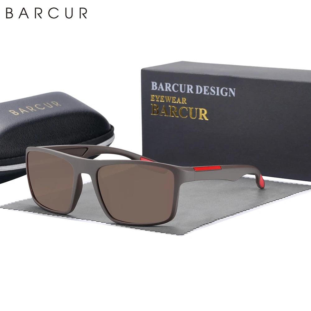 BARCUR TR90 Mens Sunglasses Polarized Ultralight Sports Sun Glasses For Women Square Eyewear UV400 Protection Eyewear Oculos - E-line.com