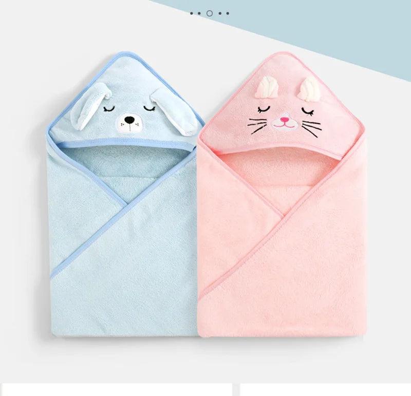 Cartoon Animal Baby Bath Towels Soft Newborn Hooded Towel Blanket Toddler Bathrobe Warm Sleeping Swaddle Wrap for Boys Girls - E-line.com