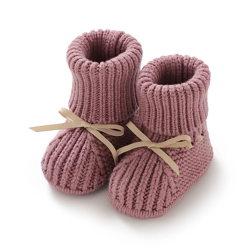 Baby First Walkers Breathable Anti-slip Knitted Newborn Infant Boys Girls Solid Booties Prewalkers 0-18m Toddler Unisex Footwear