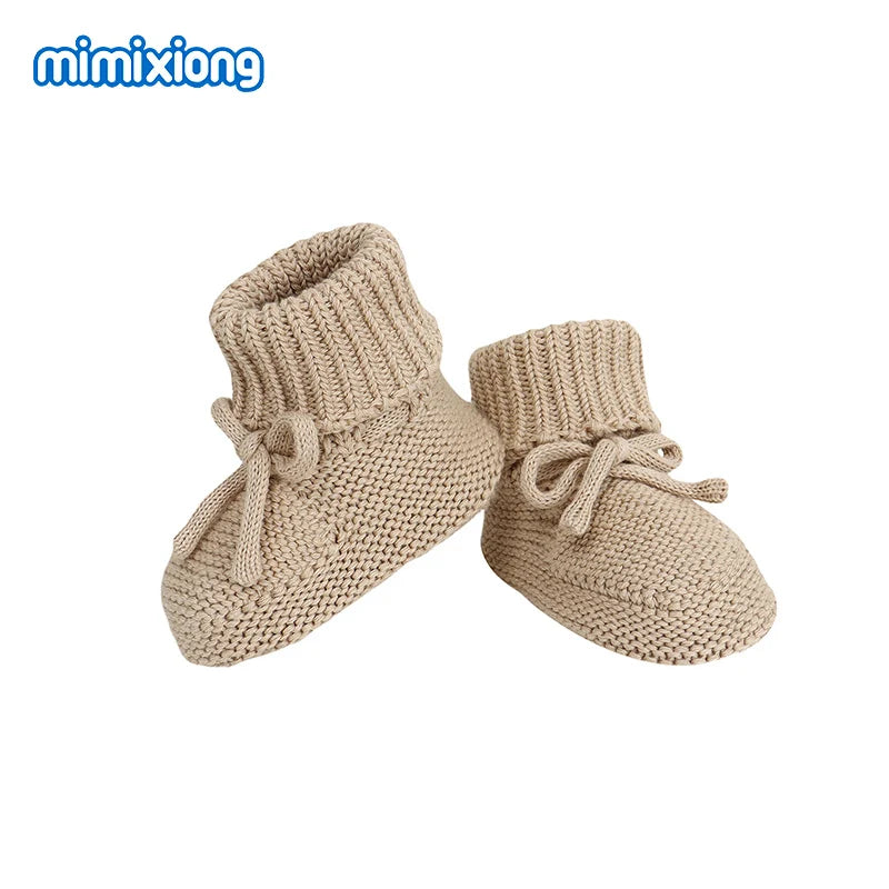 Baby First Walkers Breathable Anti-slip Knitted Newborn Infant Boys Girls Solid Booties Prewalkers 0-18m Toddler Unisex Footwear