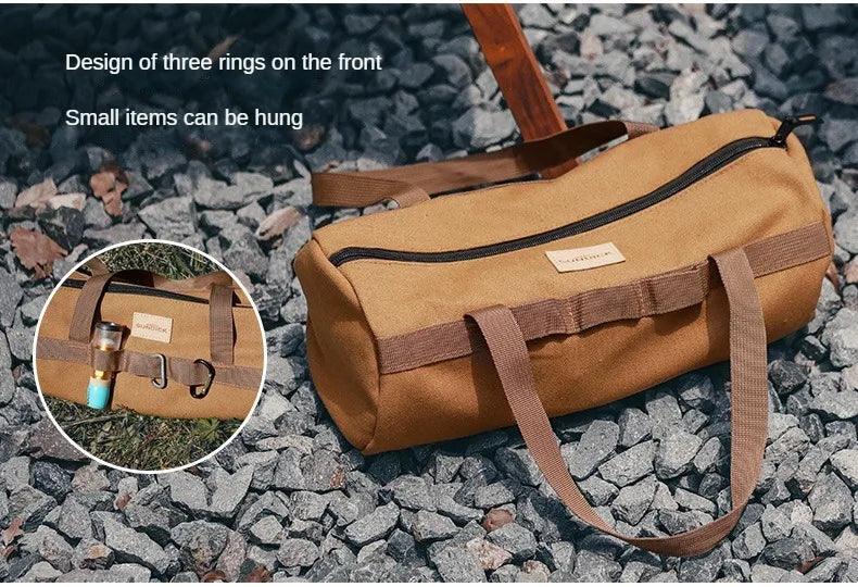 Cylinder Handheld Storage Bag Large Capacity Thickened Camping Tent Peg Bag Sundries Storage Bag Tool Bag - E-line.com