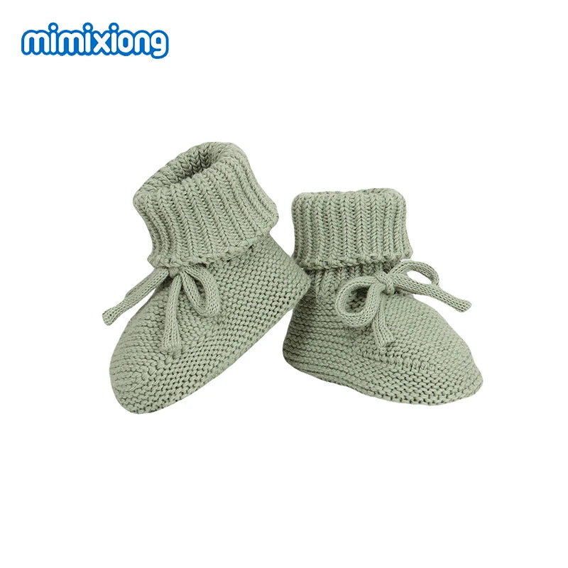 Baby First Walkers Breathable Anti-slip Knitted Newborn Infant Boys Girls Solid Booties Prewalkers 0-18m Toddler Unisex Footwear