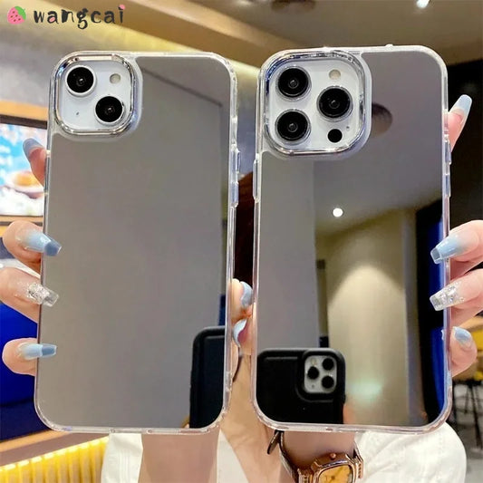 For Realme C67 C65 C55 C53 C51 C35 C33 C30 C25S C25Y C21Y C17 C15 C12 C1 Q5i U1 F9 V23i Phone Case Makeup Mirror Plating Cover