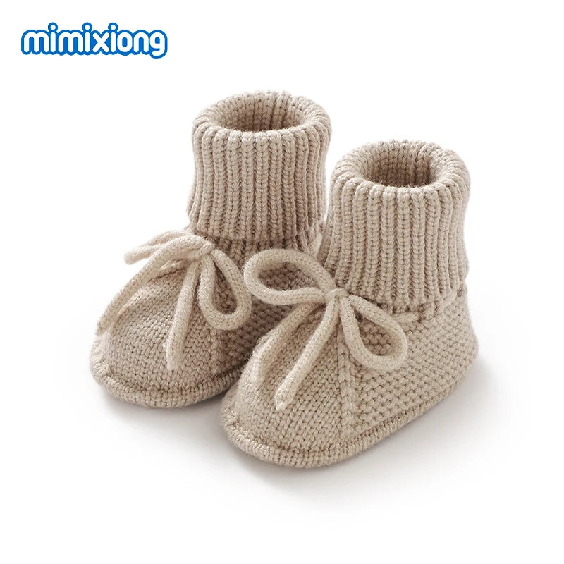 Baby First Walkers Breathable Anti-slip Knitted Newborn Infant Boys Girls Solid Booties Prewalkers 0-18m Toddler Unisex Footwear