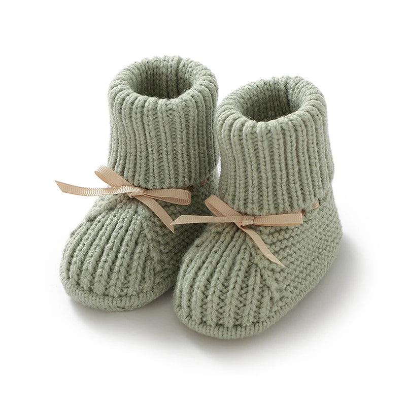 Baby First Walkers Breathable Anti-slip Knitted Newborn Infant Boys Girls Solid Booties Prewalkers 0-18m Toddler Unisex Footwear