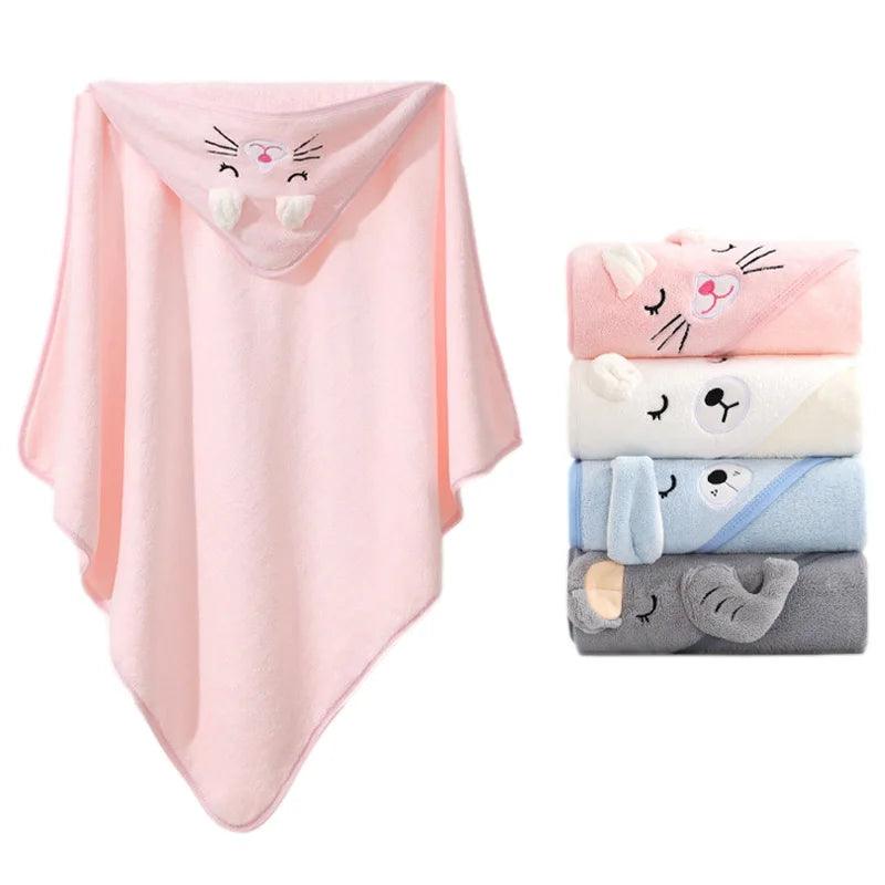 Cartoon Animal Baby Bath Towels Soft Newborn Hooded Towel Blanket Toddler Bathrobe Warm Sleeping Swaddle Wrap for Boys Girls - E-line.com