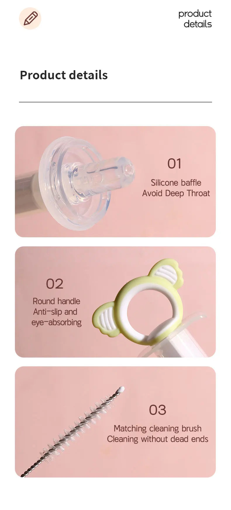Baby Medicine Feeder Needle Feeder BPA-Free Children Food Grade Squeeze Dropper Dispenser Anti-Choke Medicine Dropper Pacifier